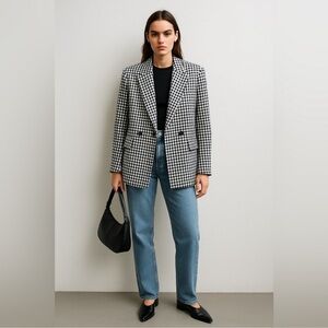 Zara women’s Gingham Blazer large NWT